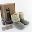 Bambosze handmade / gruba wełna z misiem