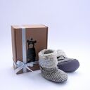 Bambosze / handmade wełna jasny baranek