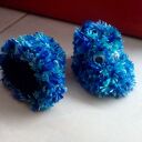 Buciki Zwierzaczki - niebieskie buciki i skarpetki handmade dla newborn