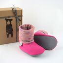 Bambosze z golfem / handmade / różowa tęcza