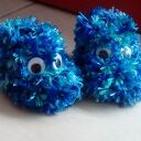 Buciki Zwierzaczki - niebieskie buciki i skarpetki handmade dla newborn