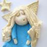 Niebieski anioł z gwiazdkami - prezent dla dwulatka stróż