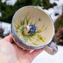 Azul Horse dla nauczycielki ceramika na prezent do herbaty z ślimaka | do kawy | z filiżanka z figurką