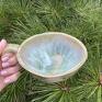 ceramika: zielono niebieska - rękodzieło ceramiczna filiżanka kawa