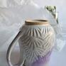 ceramika kubek ceramiczny fioletowy prezent handmade ręcznie malowany