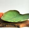 ceramika zielone patera - misa dekoracyjna - liść ceramiczny prezent