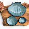 talerzyk na bizuterię ceramika zestaw talerzyków na niebieskie 3 dekoracyjny muszelki