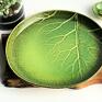 zielone duża patera - talerz z wysokim rantem - ceramika