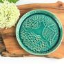 zestaw 2 szt - deserowy koronki turkusowy talerz talerzyk dekoracyjny