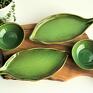 ceramika zielone ręcznie lepiony zestaw ceramiczny w skład którego wchodzą - talerz