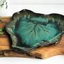 ceramika turkusowe patera ceramiczna liść dekoracyjny talerz