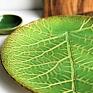 ceramika zielone duża patera - misa - liść