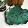 ceramika turkusowe ceramiczna - talerz dekoracyjny - liść ozdobny patera
