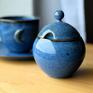 cukiernica ceramiczna morska niebieska 200ml dla kawosza ceramika