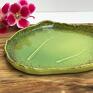 ceramika zielone talerzyk ceramiczny - listki - zestaw 2 szt talerzyki pokryte talerz