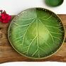 ceramika zielone ręcznie lepiona i formowana patera ceramiczna liść z naturalną prezent