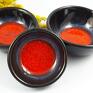 czerwone miseczki sosy bolesławiec ceramika użytkowa