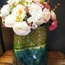 zielone na susz kwiatowy/ sztuczne kwiaty ceramika handmade