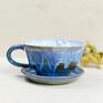 Ceramiczna z figurką hipopotama - szron - 300 ml niebieska filizanka ceramika na prezent