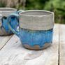 meski kubek handmade ceramiczny beton blue| duży | z wilkiem| z wilkiem