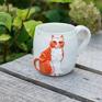 duży kubek handmade ceramiczny z kotem | rudy kot | | | ceramika na prezent dla niego