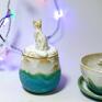 ceramika: Urokliwa z kotem - lodowy turkus na prezent dla kociary cukiernica ceramiczna