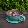 ceramika: filiżanka z koniem| czekoladowy turkus| do kawy | kamionka | 350 ml niebieska kubek do handmade