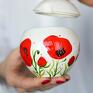 ręcznie malowana ceramika kwiaty polne cukierniczka maki ceramiczna prezent
