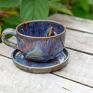 ceramika: z | opal | filiżanka do kawy | gniady | ok 300 ml z koniem niebieska