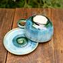 ceramika na prezent zielone do herbaty z ślimaka | do kawy | filizanka z figurką