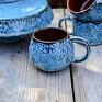 niebieski kubek ceramika mały ceramiczny z ptakami | ptak | ok do kawy