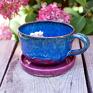 ceramika: niebieska filizanka na prezent