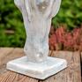 głowa konia - biały blue craquele rękodzieło ceramiczne wazon rzeźba