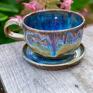 na prezent ceramika niebieskie filiżanka z smokiem | opal do kawy | kamionka | 350 fantasy
