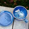 niebieska ceramika z koniem | gwiezdne niebo | filiżanka do kawy dla miłośnika koni