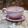 ceramika: rozowa filizanka dla koniary
