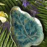 BADURA ceramika patera w malarskiej zieleni liść ceramiczny inspirowane naturą