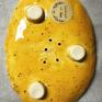 ceramika: Mydelniczka Słoneczny dzień, ceramiczna żółta zdobiona motywem roślinnym