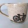 ceramika rękodzieło brązowe "nie tylko dla rowerzystów" 1 kubek ręcznie zrobiony z gliny
