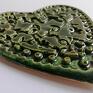 serce ręcznie wykonane zielone artystyczne ceramika rękodzieło