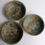 ceramika: Trzy miseczki "pierniczki w turkusie" - Handmade ręcznie zrobiona