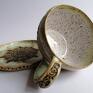 ceramika: Komplet "mandala w mięcie" 1 - Handmade recznie zrobiony kubek z gliny