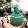 Urokliwa cukiernica z kotem - Morska zieleń - Na - 270 ml ceramika prezent dla kociary