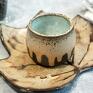 beżowe ceramika na prezent zestaw do kawy i herbaty - podstawka czarka - złoty