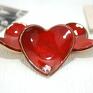 ceramika czerwone serce ceramiczna miseczka na biżuterię