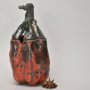 Cumior 2 - ceramiczna cukierniczka dynia na miód, raku - ręczne wykonanie