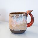 Duży kubek z grzybkami handmade Ognisty grzyb - ok. 450 ml