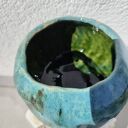 Donica osłonka ceramiczna w turkusowym stylu - prezent i dekoracja do domu