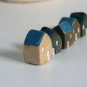 Małe ceramiczne domki handmade - zestaw 5 sztuk
