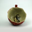 Ceramiczna duża filiżanka kubek z figurką konia